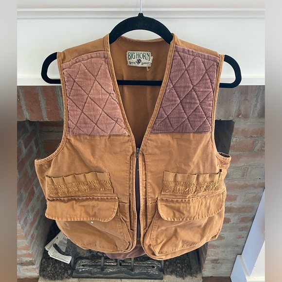 Mens Vintage Big Horn Black Sheep Hunting Vest Large Brown Shooting Duck Hunting - Picture 1 of 9